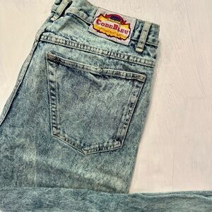 Vintage 80s 90s Code Bleu Acid Wash Jeans Women’s High Rise Straight 14